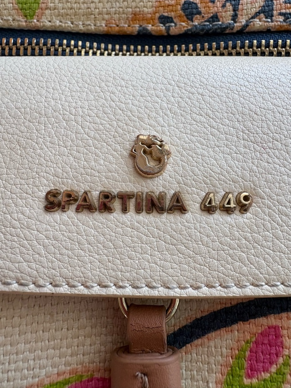 Spartina 449 Floral Crossbody Bag Canvas Leather Trim Tassel Coastal - Picture 2 of 14